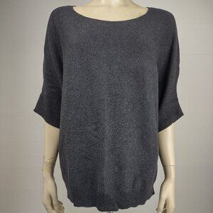 Quince dark gray cotton cashmere blend short sleeve pullover sweater ladies XL